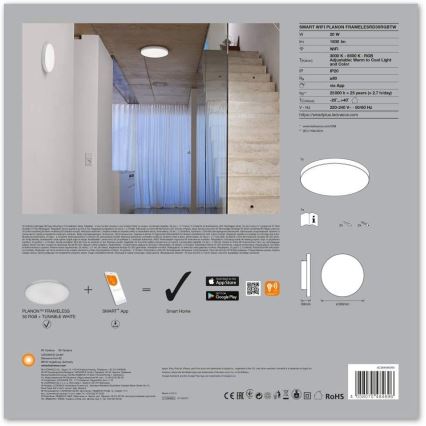 Ledvance - LED RGB+TW Dimmable light SMART+ FRAMELESS LED/20W/230V 3000K-6500K Wi-Fi