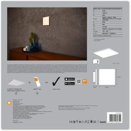 Ledvance - LED RGB+TW Dimmable ceiling light SMART+ FRAMELESS LED/20W/230V 3000K-6500K Wi-Fi