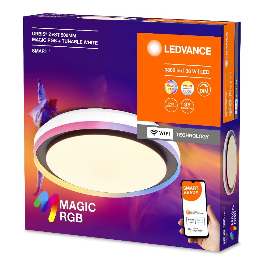 Ledvance - LED RGBW Dimmable ceiling light SMART+ MAGIC LED/38W/230V 2700-6500K Wi-Fi