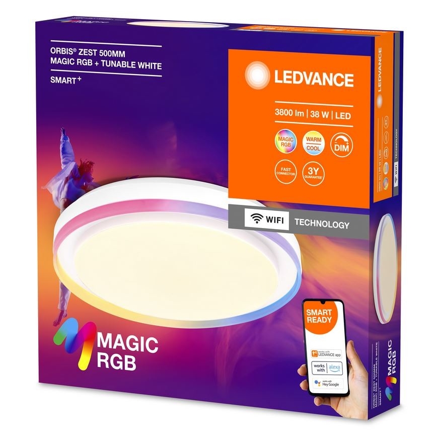 Ledvance - LED RGBW Dimmable ceiling light SMART+ MAGIC LED/38W/230V  2700-6500K Wi-Fi