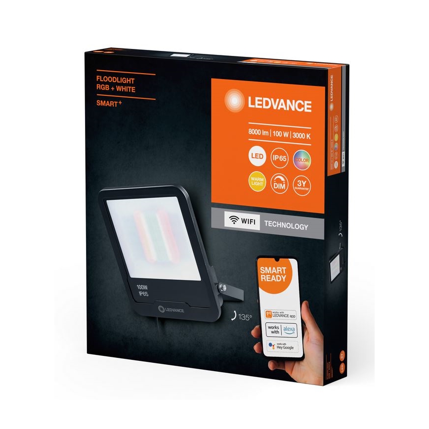 Ledvance - LED RGBW Dimmable outdoor floodlight SMART+ FLOODLIGHT LED/100W/230V IP65 Wi-Fi