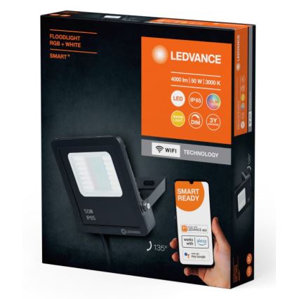Ledvance - LED RGBW Dimmable outdoor floodlight SMART+ FLOODLIGHT LED/50W/230V IP65 Wi-Fi