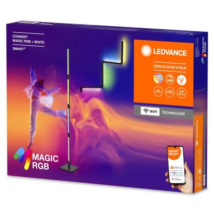 Ledvance - LED RGBW Dimmable floor lamp 2in1 SMART+ MAGIC LED/24W/230V Wi-Fi