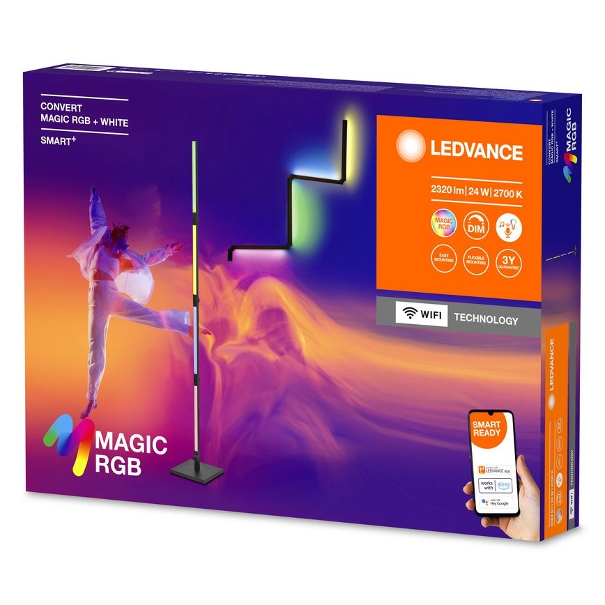 Ledvance - LED RGBW Dimmable floor lamp 2in1 SMART+ MAGIC LED/24W/230V Wi-Fi