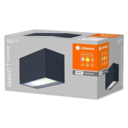 Ledvance - LED RGBW Dimmable outdoor wall light SMART+ BRICK LED/14W/230V Wi-Fi IP44