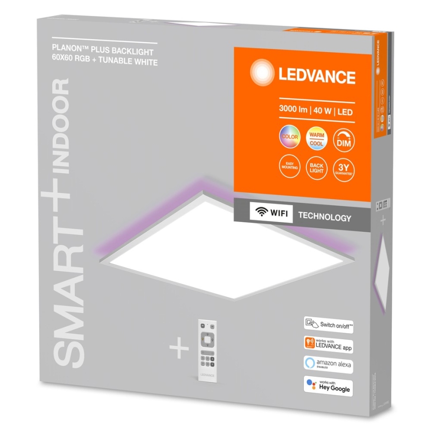 Ledvance - LED RGBW Dimmable panel SMART+ PLANON LED/40W/230V 3000-6500K Wi-Fi + remote control