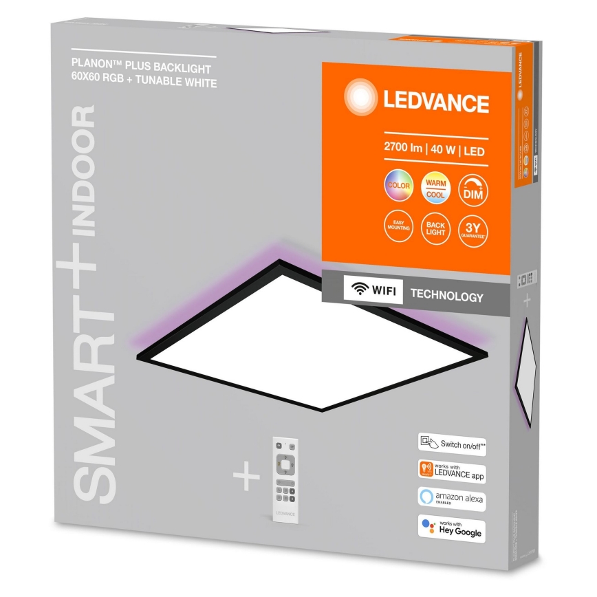 Ledvance - LED RGBW Dimmable surface-mounted panel SMART+ PLANON LED/40W/230V Wi-Fi + remote control