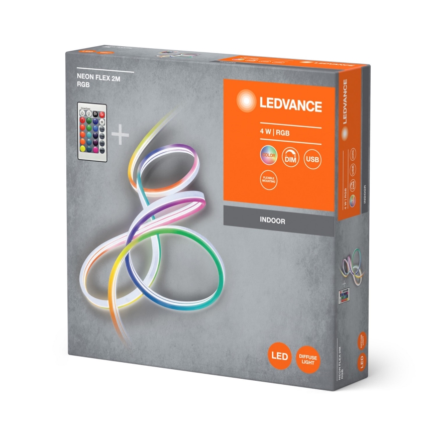 Ledvance - LED RGBW Dimmable strip NEON FLEX 2,1m LED/4W/5V + remote control