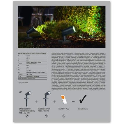 Ledvance - Extension set LED RGBW Outdoor lamp SMART+ SPOT LED/4,5W/230V IP65 Wi-Fi