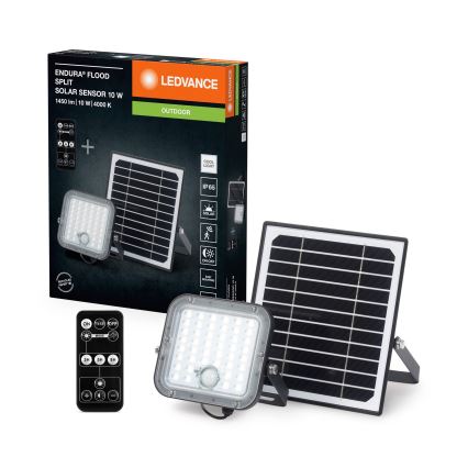 Ledvance - LED Dimmable solar floodlight with sensor FLOOD SPLIT LED/10W/7,4V IP65 + remote control