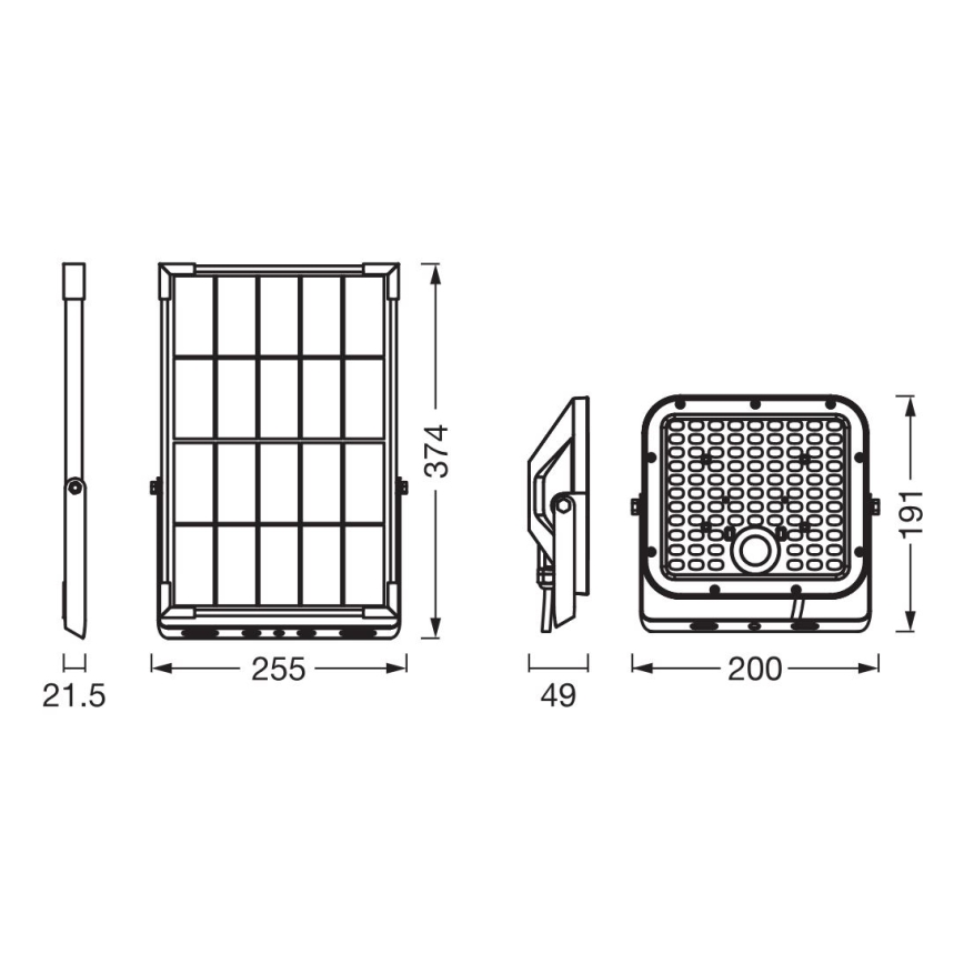 Ledvance - LED Dimmable solar floodlight with sensor FLOOD SPLIT LED/30W/6,4V IP65 + remote control