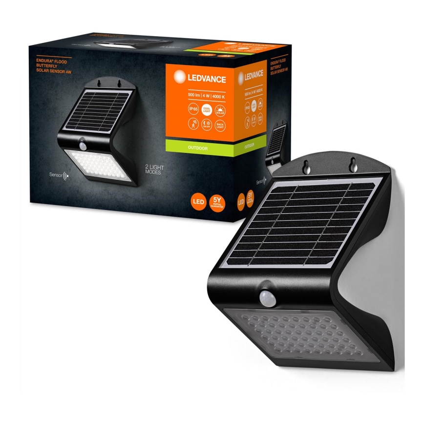 Ledvance - LED Solar wall light with motion and dusk sensor BUTTERFLY LED/4W/3,7V 2000 mAh IP65