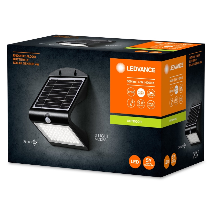 Ledvance - LED Solar wall light with sensor BUTTERFLY LED/4W/3,7V IP65