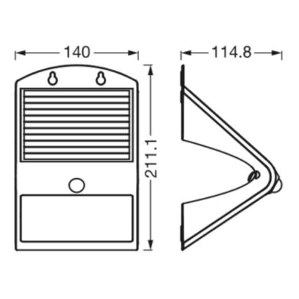 Ledvance - LED Solar wall light with sensor BUTTERFLY LED/4W/3,7V IP65
