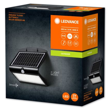 Ledvance - LED Solar wall light with sensor BUTTERFLY LED/8W/3,7V IP65
