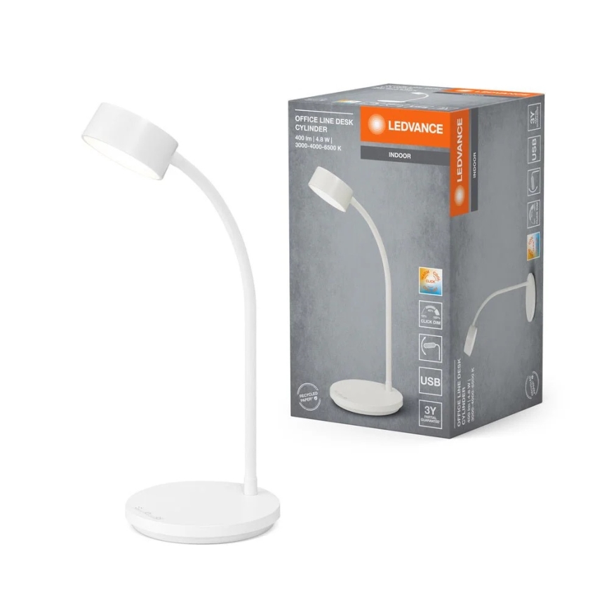 Ledvance - LED Touch-Dimmable Desk Lamp OFFICE LED/4.8W/5V 3000-6500K White