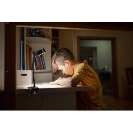 Ledvance - LED Dimmable Touch-Control Desk Lamp with Clip CYLINDER LED/4,8W/5V 3000-6500K black