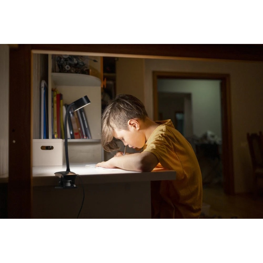 Ledvance - LED Dimmable Touch-Control Desk Lamp with Clip CYLINDER LED/4,8W/5V 3000-6500K black