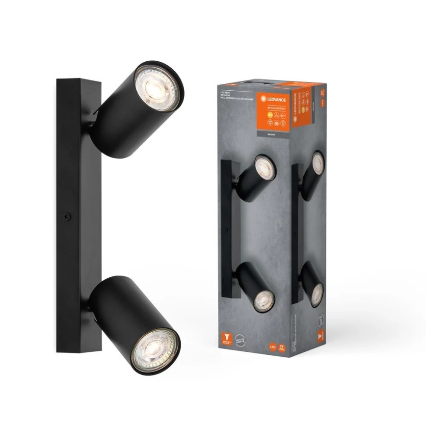 Ledvance - LED Wall-mounted Spotlight OCTAGON 2xGU10/3.4W/230V 2700K black