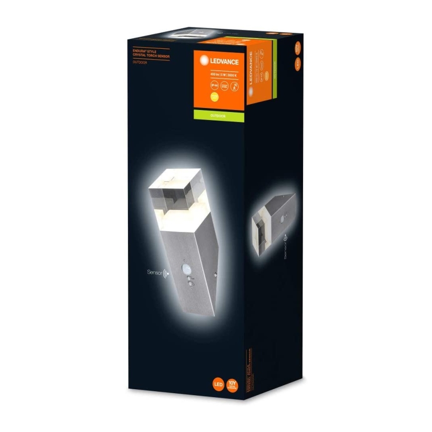 Ledvance - LEDOutdoor wall light with a sensor CRYSTAL 1xLED/5W/230V IP44