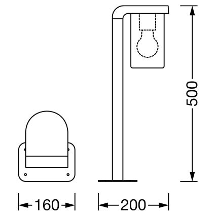 Ledvance - Outdoor lamp CASCADE 1xE27/25W/230V IP44 50 cm