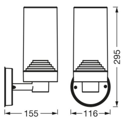 Ledvance - Outdoor wall light AMBER 1xE27/20W/230V IP44