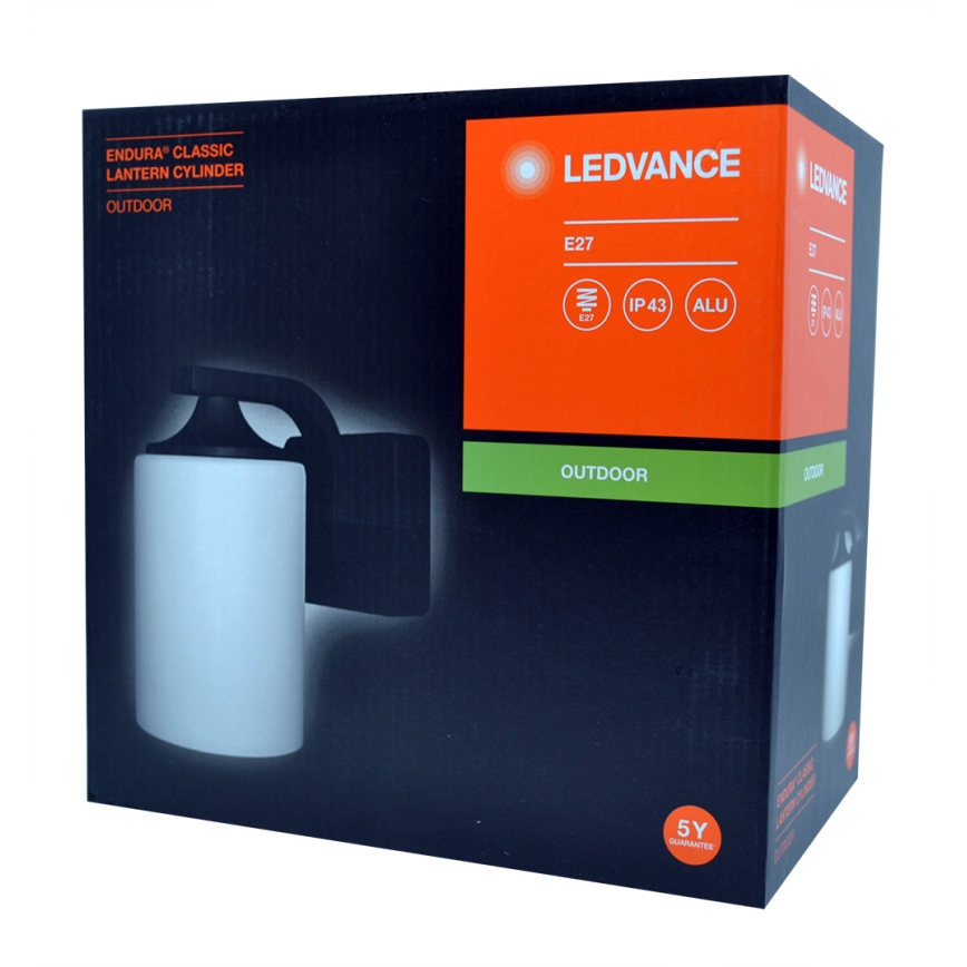 Ledvance - Outdoor wall light CYLINDER 1xE27/60W/230V IP43 black