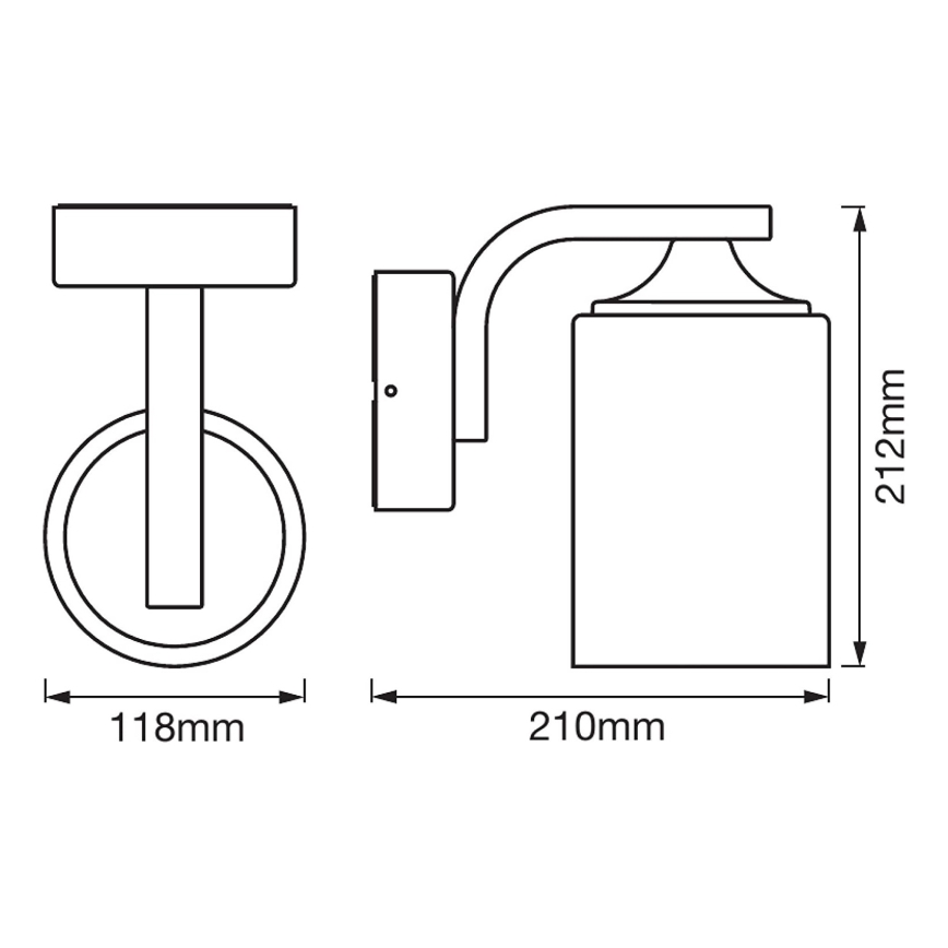 Ledvance - Outdoor wall light CYLINDER 1xE27/60W/230V IP43 black