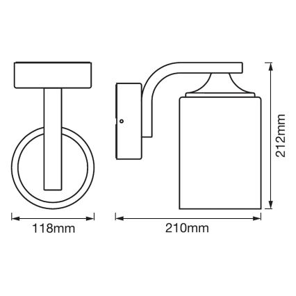 Ledvance - Outdoor wall light CYLINDER 1xE27/60W/230V IP43