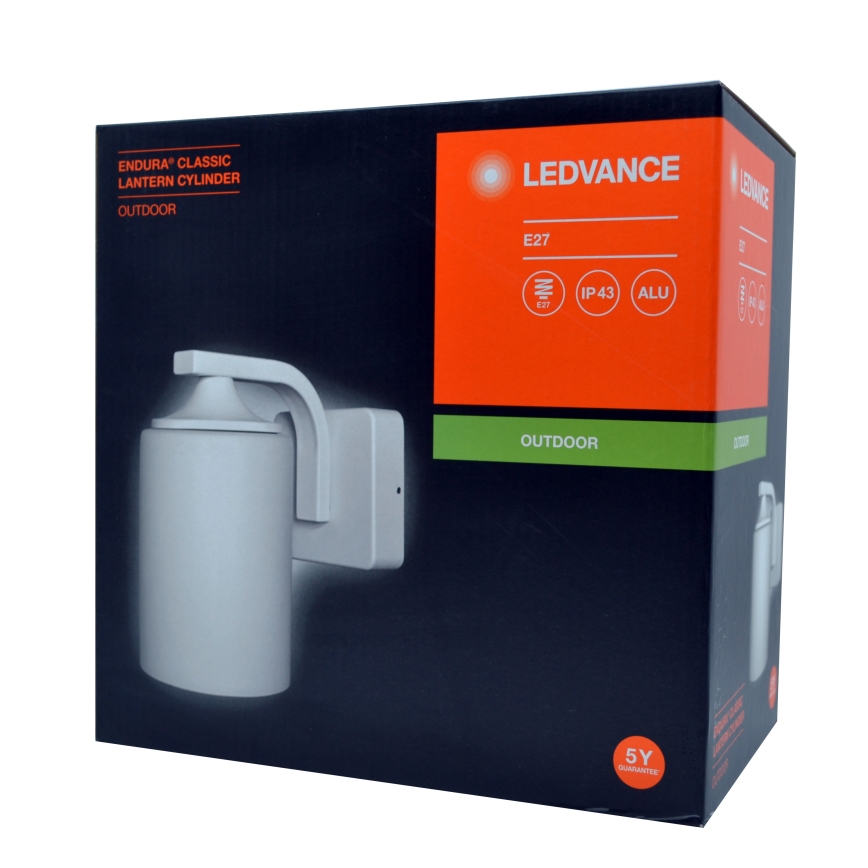 Ledvance - Outdoor wall light CYLINDER 1xE27/60W/230V IP43 white
