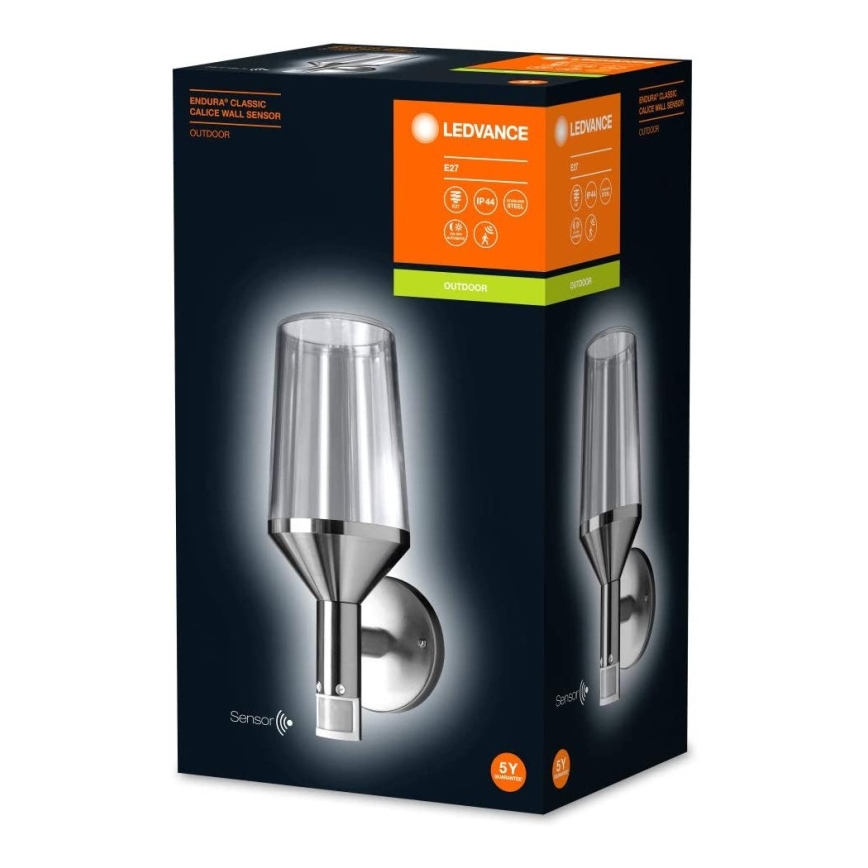Ledvance - Outdoor wall light with a sensor CALICE 1xE27/60W/230V IP44