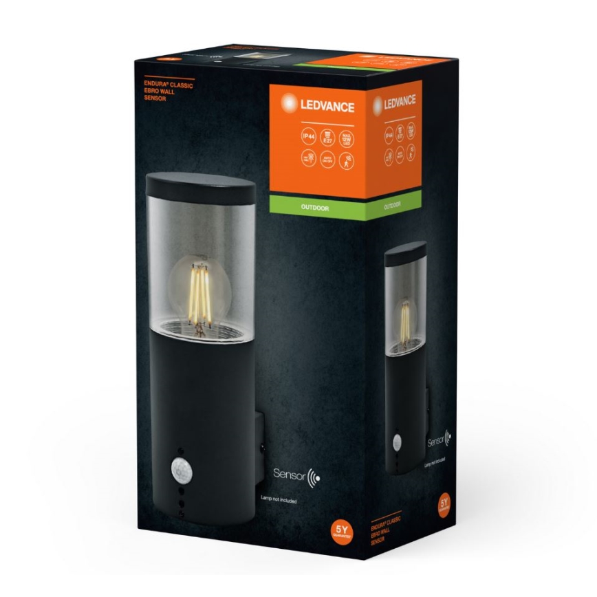 Ledvance - Outdoor wall light with a sensor EBRO 1xE27/20W/230V IP44