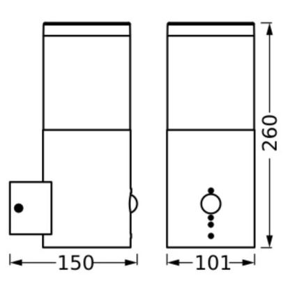 Ledvance - Outdoor wall light with a sensor EBRO 1xE27/20W/230V IP44