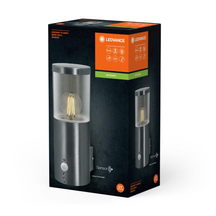 Ledvance - Outdoor wall light with a sensor EBRO 1xE27/20W/230V IP44