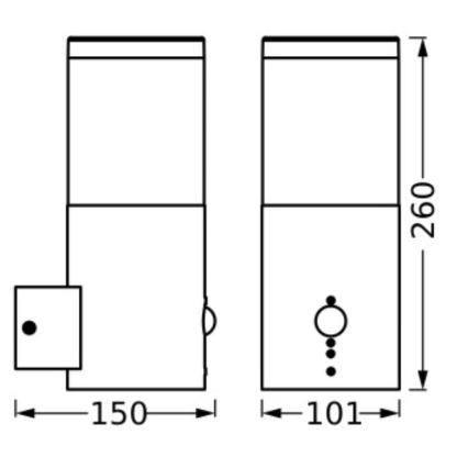 Ledvance - Outdoor wall light with a sensor EBRO 1xE27/20W/230V IP44