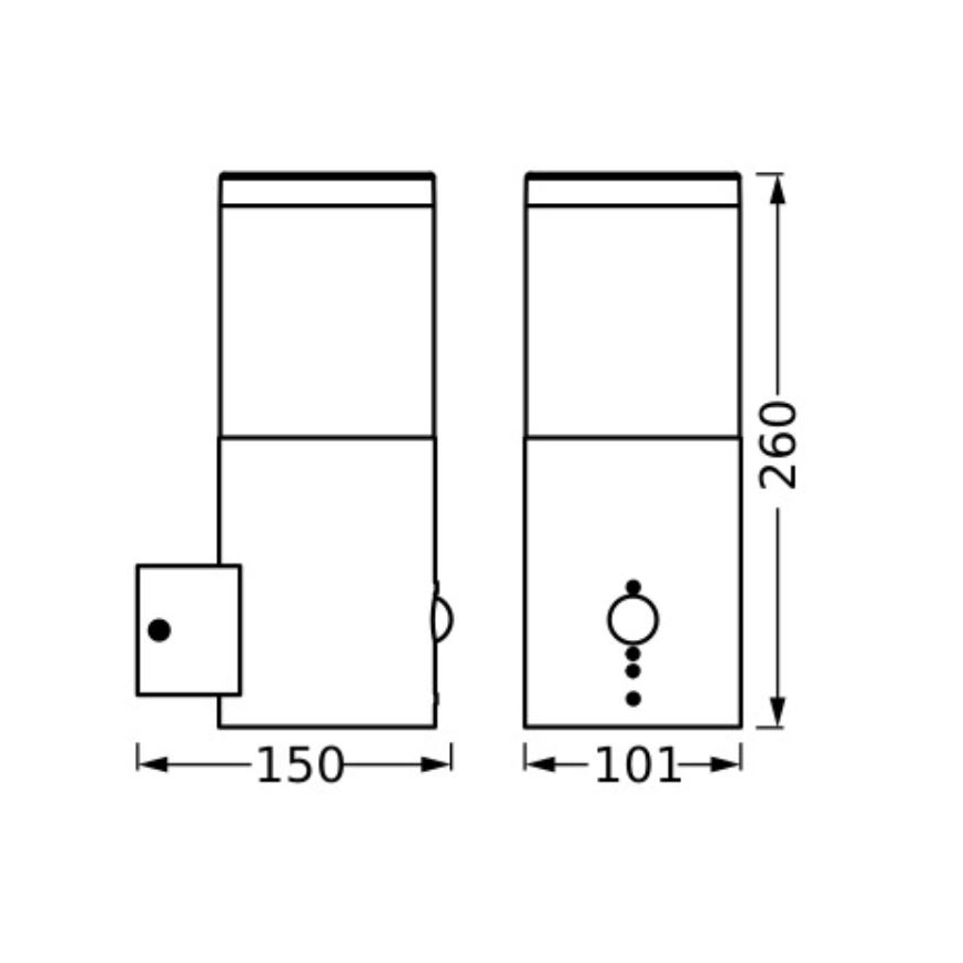 Ledvance - Outdoor wall light with a sensor EBRO 1xE27/20W/230V IP44