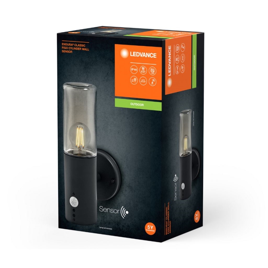 Ledvance - Outdoor wall light with a sensor FIGO CYLINDER 1xE27/20W/230V