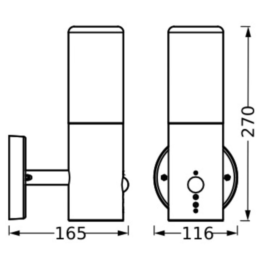 Ledvance - Outdoor wall light with a sensor FIGO CYLINDER 1xE27/20W/230V