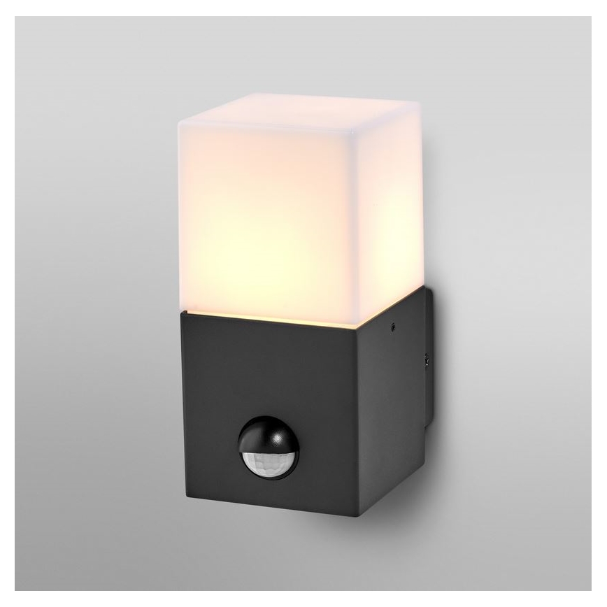 Ledvance - Outdoor wall light with a sensor FIGO SQUARE 1xE27/20W/230V