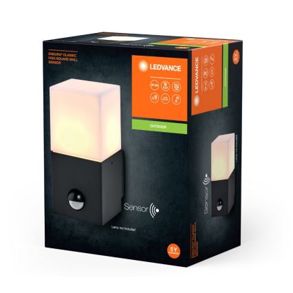 Ledvance - Outdoor wall light with a sensor FIGO SQUARE 1xE27/20W/230V