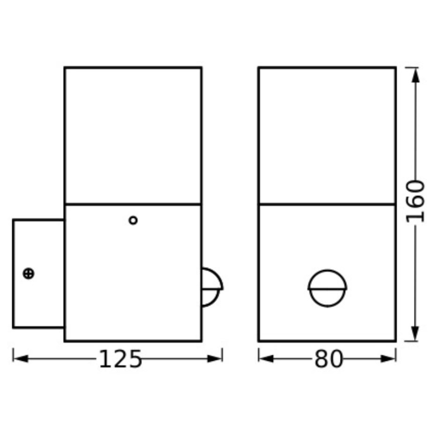 Ledvance - Outdoor wall light with a sensor FIGO SQUARE 1xE27/20W/230V
