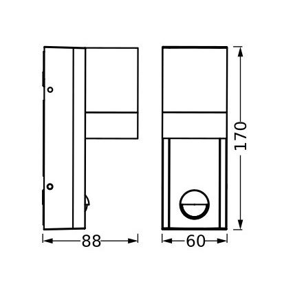 Ledvance - Outdoor wall light with a sensor ISIDOR 1xGU10/35W/230V IP65