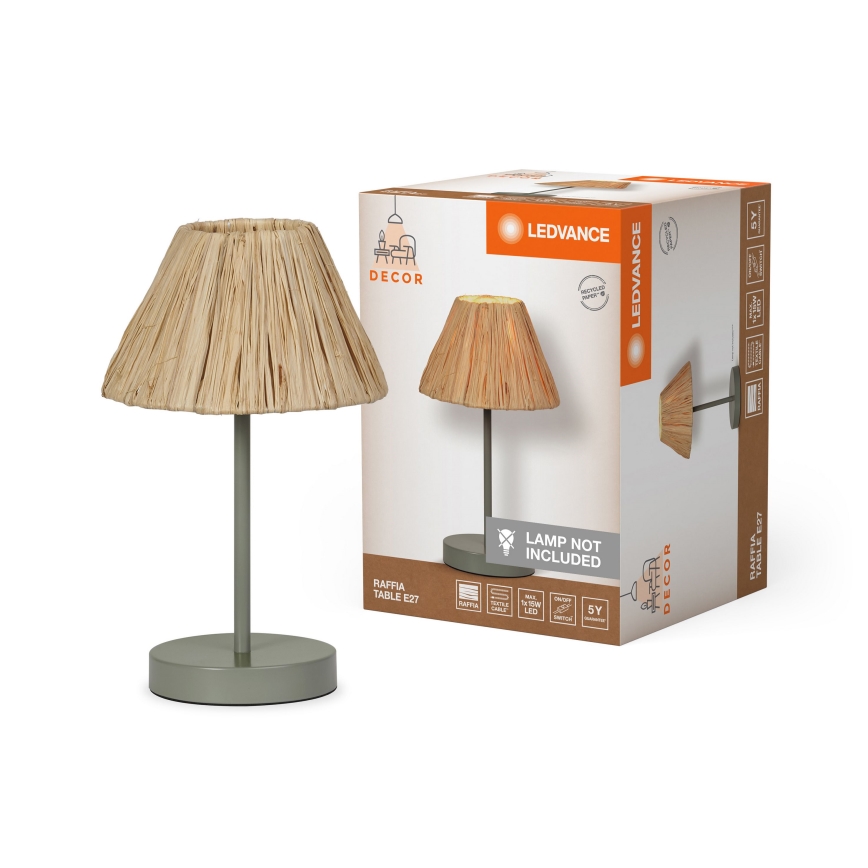 Ledvance - Table lamp DECOR RAFFIA 1xE27/15W/230V raffia bast