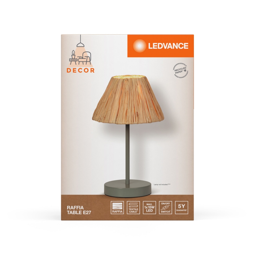 Ledvance - Table lamp DECOR RAFFIA 1xE27/15W/230V raffia bast