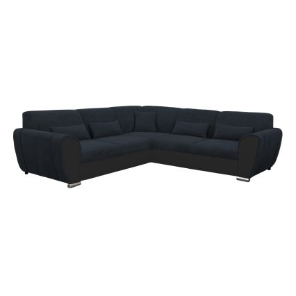 VISEU Left-Hand L-Shaped Corner Sofa Bed with Storage, Anthracite/Black