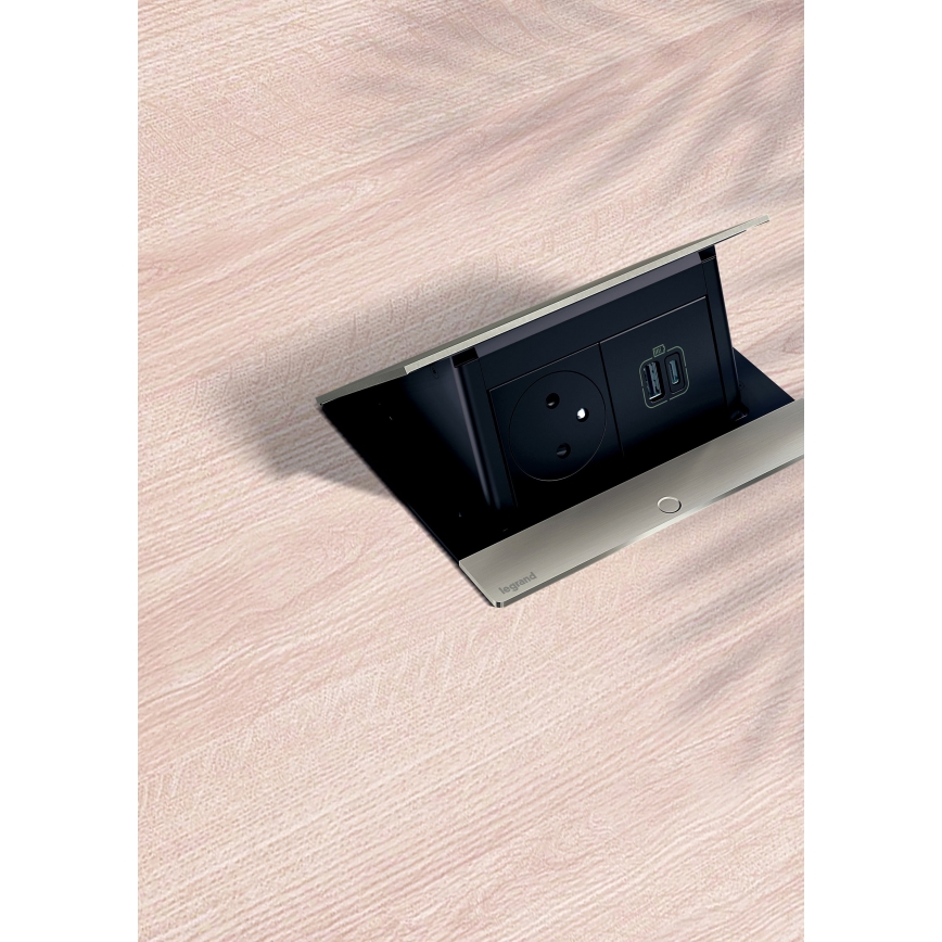 Legrand 654800 - Socket frame for table top POP-UP 4M silver