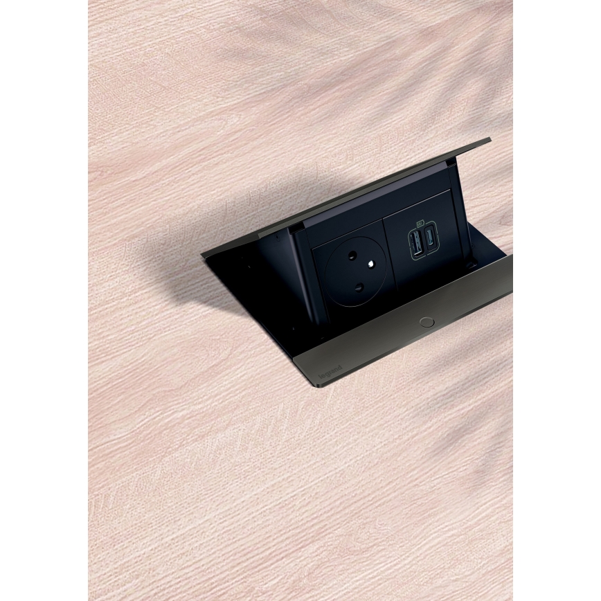 Legrand 654802 - Socket frame for table top POP-UP 4M black