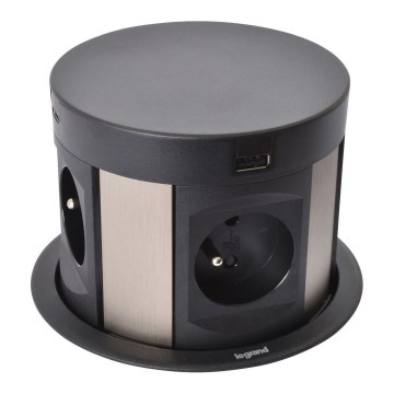 Legrand 654980 - Socket column for table top 4x230V + 2xUSB-A + 2xUSB-C