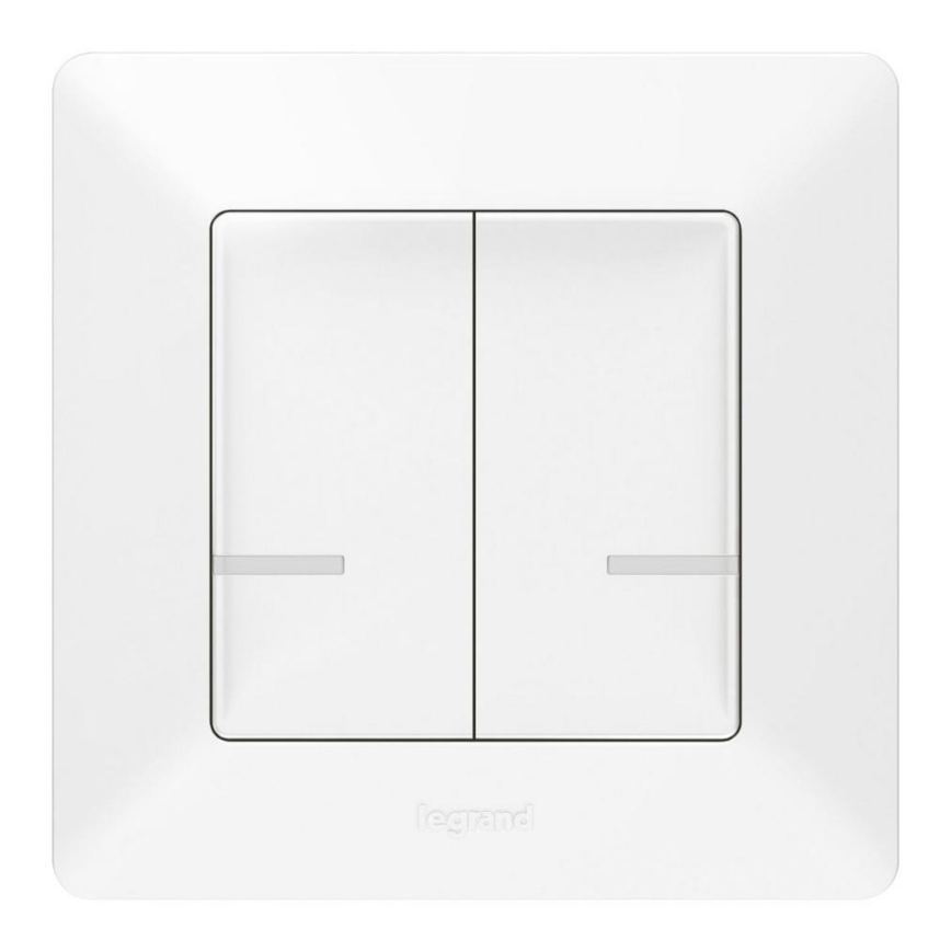 Legrand 752187- Smart wireless 2-button switch VALENA 1xCR2032 Wi-Fi IP40