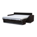 LEKA three-seater sofa bed for daily use — brown